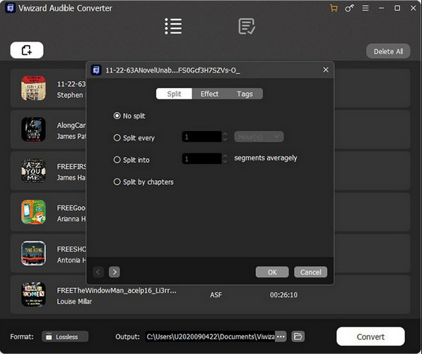 split audible files