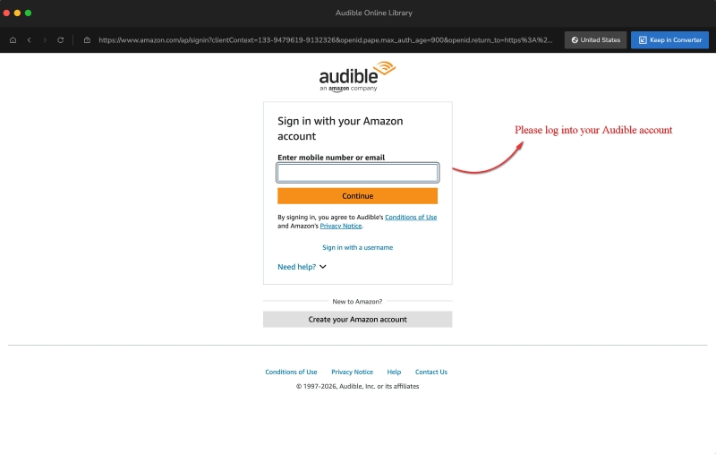 login audible