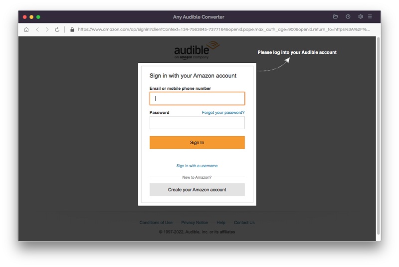 login audible